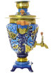 Набор самовар электрический 3 литра с художественной росписью "Кудрина на голубом фоне", арт. 121211 фото 2 — Samovars.ru